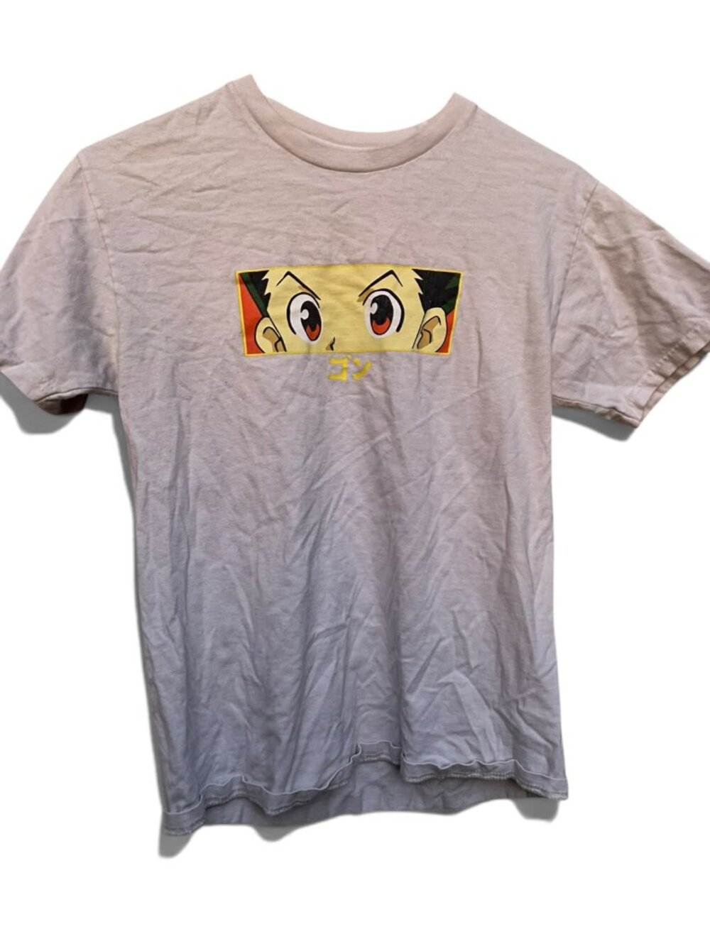 Hypland x Hunter x Hunter Gon Freecss Eyes Graphic T-Shirt Beige Gray Size S
